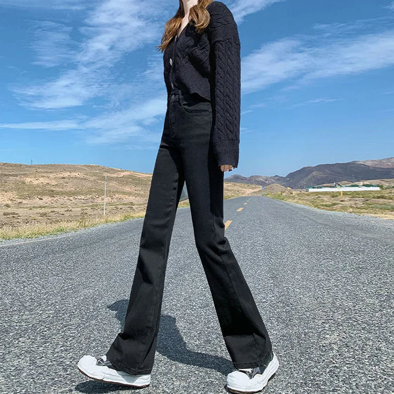 High-waisted Slimming Women's Jeans Petite Size Stretchy Floor-length Trousers Denim Fabric - Image 3