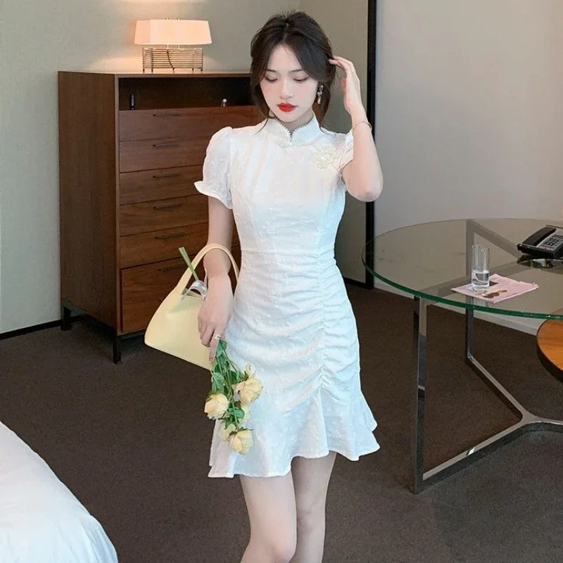 Mini Short Tight Sleeve Bodycon Female Dress Soft Corset Women's Dresses One Pieces Y2k 2025 Fashion Elegant Party Clothes Retro - Image 5