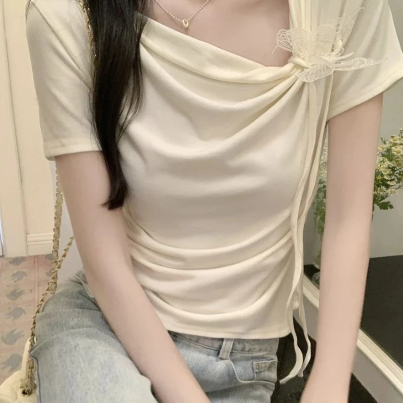 Short Sleeve Women's T-shirt Slim Female Top Trending Clothing Fashion 2025 High Quality Cheap Sales Polyester Clothes Sale Tee - Image 7