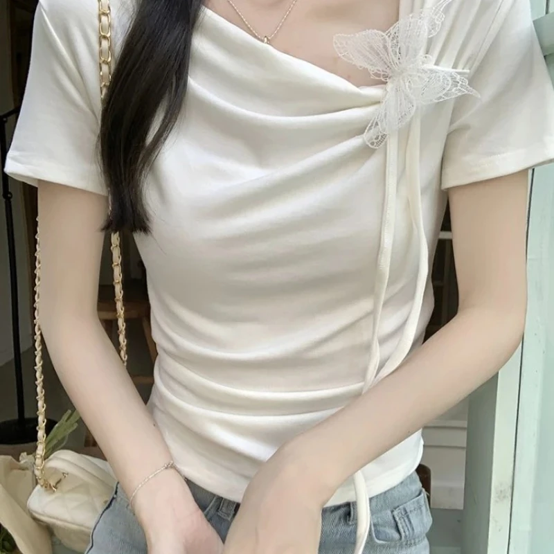 Short Sleeve Women's T-shirt Slim Female Top Trending Clothing Fashion 2025 High Quality Cheap Sales Polyester Clothes Sale Tee - Image 6