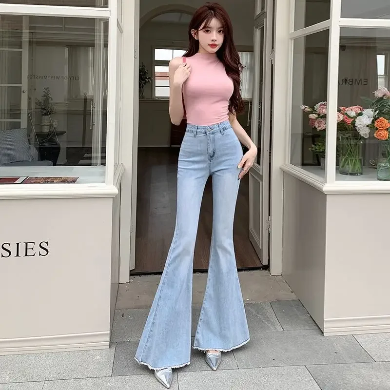 Spring Summer New High Waist 3D Butterfly Knot Denim Pants Women's European Style Slimming Butt Lifting Flared Trousers - Image 6