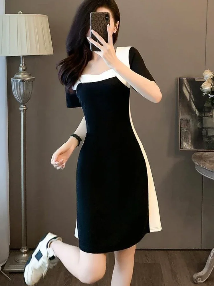 Midi Dresses for Sleeve Black Woman Dress Clothing Vintage Curvy 2025 Fashion Beach Outfits New in Cheap Casual Y2k Women Short - Image 5